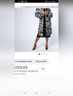 Black and White Zebra Print Faux Fur Coat